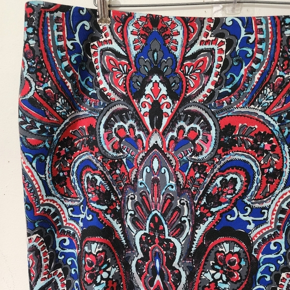 Talbots Blue Large Paisley Print Skirt - Picture 2 of 6